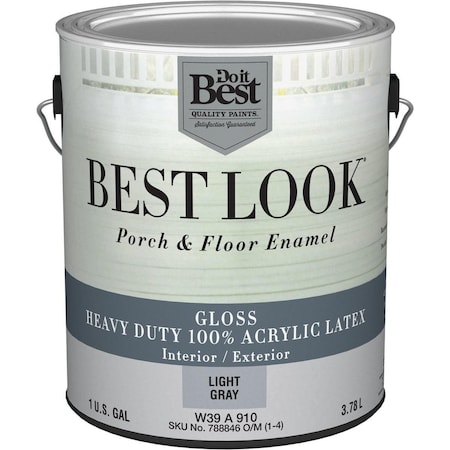 All-Source Best Look 1 Gal. Light Gray Base Heavy-Duty Acrylic Latex Gloss Porch & Floor Enamel W39A00910-16